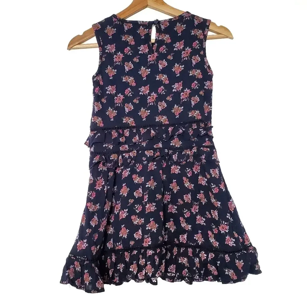 GAP Kids | Floral Ruffle Dress Keyhole Back Lined Coquette